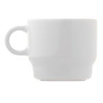 Caneca de porcelana branca com opção empilhável feita na UE 180 ml cor branco quarta vista