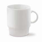 Caneca de porcelana branca empilhável feita na UE 250 ml cor branco