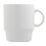 Caneca de porcelana branca empilhável feita na UE 250 ml cor branco segunda vista