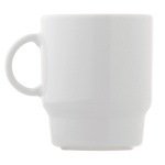 Caneca de porcelana branca empilhável feita na UE 250 ml cor branco quarta vista