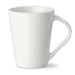 Caneca de porcelana branca, grande pega triangular feita na UE 270 ml cor branco