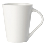 Caneca de porcelana branca, grande pega triangular feita na UE 270 ml cor branco quarta vista