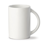 Caneca de porcelana branca com pega de semicírculo feita na UE 300 ml cor branco