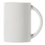 Caneca de porcelana branca com pega de semicírculo feita na UE 300 ml cor branco segunda vista