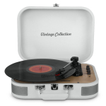 Gira-discos estilo vintage com Bluetooth, porta AUX e porta USB cor branco segunda vista