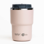 Copo takeaway de parede dupla com tecnologia Asobu 355 ml cor rosa pastel