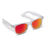 Óculos de sol transparentes com aros coloridos proteção UV400 cor vermelho transparente