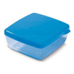 Lancheira quadrada com bolsa de gel refrigerante na tampa 750 ml cor azul