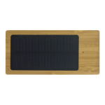 Bateria externa de bambu FSC com painel solar 8.000 mAh cor madeira segunda vista