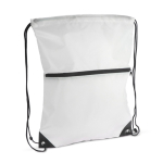 Mochila de cordas personalizada de RPET com fecho frontal 210T cor branco