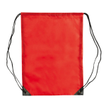 Mochila de cordas de poliéster de cores com cordões pretos cor vermelho segunda vista