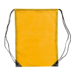 Mochila de cordas de poliéster de cores com cordões pretos cor amarelo segunda vista