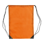 Mochila de cordas de poliéster de cores com cordões pretos cor cor-de-laranja segunda vista