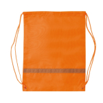 Mochila de cordas de poliéster com banda refletora horizontal cor cor-de-laranja segunda vista