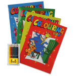 Conjunto de livro para colorir de 8 páginas com 6 lápis de cores cor multicolor