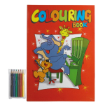 Conjunto de livro para colorir de 8 páginas com 6 lápis de cores cor multicolor segunda vista