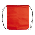 Mochila de cuerdas non-woven de cores com cordões pretos 75 g/m2 cor vermelho segunda vista