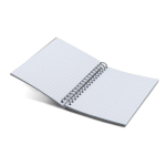 Caderno ecológico com capa de sementes e folhas quadriculadas cor branco terceira vista