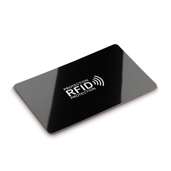 Cartão de bloqueio RFID com medidas para um porta-cartões cor branco/preto segunda vista