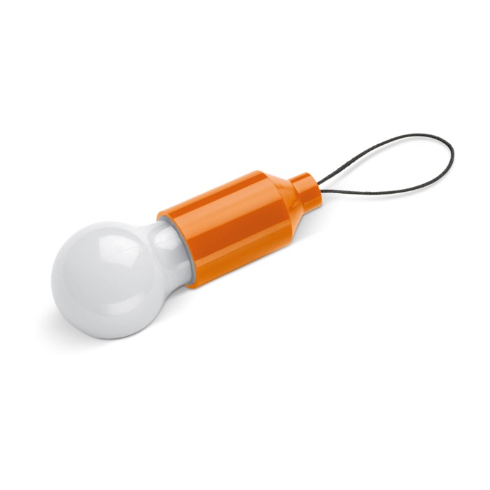 Lanterna de 1 luz LED com pega para pendurar num porta-chaves ou bolsa cor cor-de-laranja