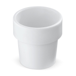 Vaso com sementes de morango com dupla utilidade para caneca de café cor branco