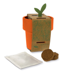 Vaso com sementes de morango com dupla utilidade para caneca de café cor cor-de-laranja segunda vista