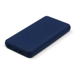 Bateria externa de borracha com porta USB-A e porta tipo C 8000 mAh cor azul-escuro