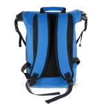 Mochila personalizada roll-top impermeável com alças acolchoadas, 25L cor azul terceira vista