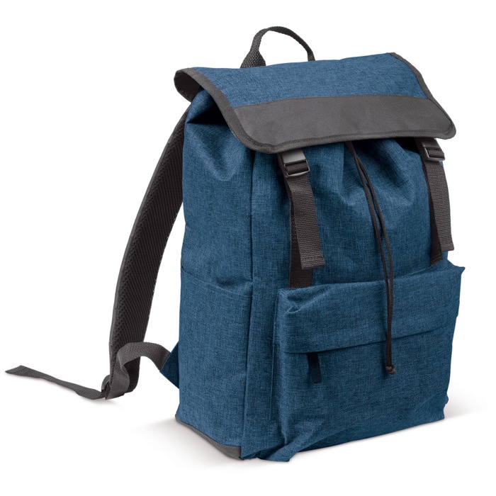 Mochila formal com vários tipos de fecho e bolsos frontal e lateral cor azul-escuro