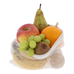 Saco reutilizável de algodão para frutas e verduras 25x30 cm cor branco terceira vista