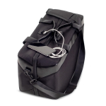 Saco de viagem de RPET com duplo compartimento para roupa 23L cor preto quinta vista