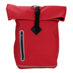 Mochila roll-top impermeável com detalhes refletivos cor vermelho segunda vista