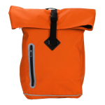 Mochila roll-top impermeável com detalhes refletivos cor cor-de-laranja segunda vista