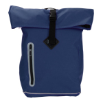 Mochila roll-top impermeável com detalhes refletivos cor azul-escuro segunda vista