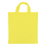 Saco de compras OEKO-TEX colorido com asas curtas 140 g/m2 cor amarelo segunda vista