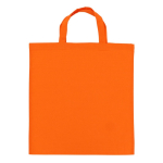 Saco de compras OEKO-TEX colorido com asas curtas 140 g/m2 cor cor-de-laranja segunda vista