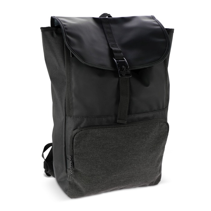 Mochila para portátil de RPET com bolsos laterais 15'' cor preto