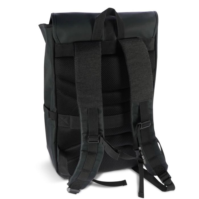 Mochila para portátil de RPET com bolsos laterais 15'' cor preto segunda vista