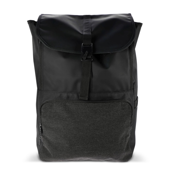 Mochila para portátil de RPET com bolsos laterais 15'' cor preto terceira vista