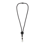 Lanyard colorido, mosquetão de metal, encaixe personalizável cor preto