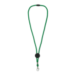 Lanyard colorido, mosquetão de metal, encaixe personalizável cor verde