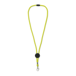 Lanyard colorido, mosquetão de metal, encaixe personalizável cor amarelo fluorescente