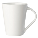 Caneca imoressa de porcelana branca com asa triangular de 270ml cor branco quarta vista