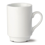 Caneca de porcelana branca empilhável com capacidade de 160ml cor branco