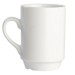 Caneca de porcelana branca empilhável com capacidade de 160ml cor branco segunda vista