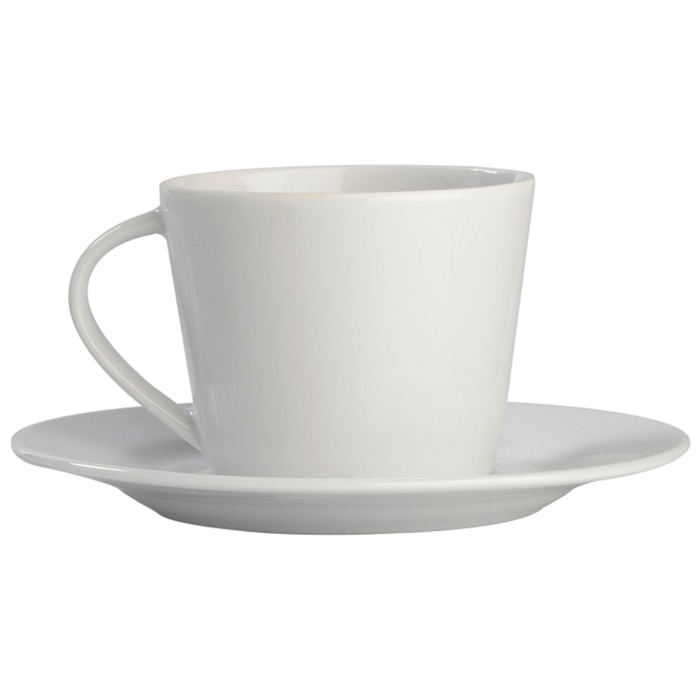 Chávena para chá ou capuccino com pires de porcelana 160ml cor branco terceira vista