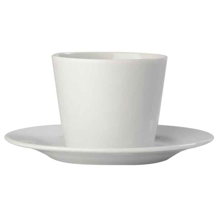 Chávena para chá ou capuccino com pires de porcelana 160ml cor branco quarta vista