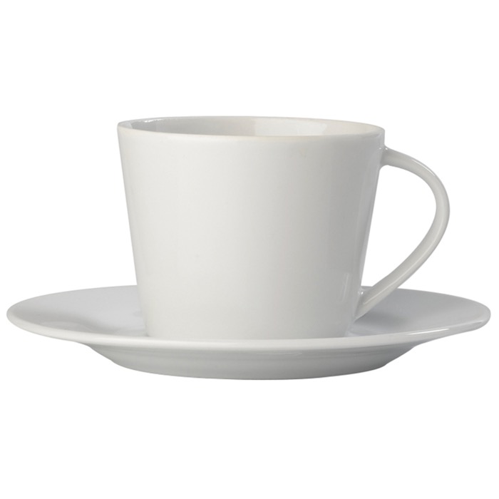 Chávena para chá ou capuccino com pires de porcelana 160ml cor branco quinta vista