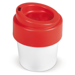 Copo take away com tampa colorida feito na UE e 100% reciclável 240ml cor vermelho