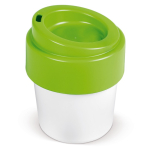 Copo take away com tampa colorida feito na UE e 100% reciclável 240ml cor verde-claro